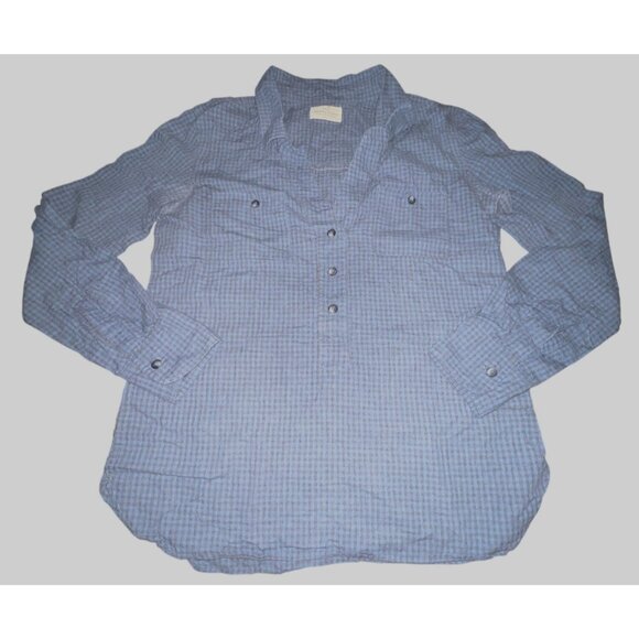 Marine Layer Blue Checkered Button-Up Long Sleeve Shirt S - Picture 1 of 7